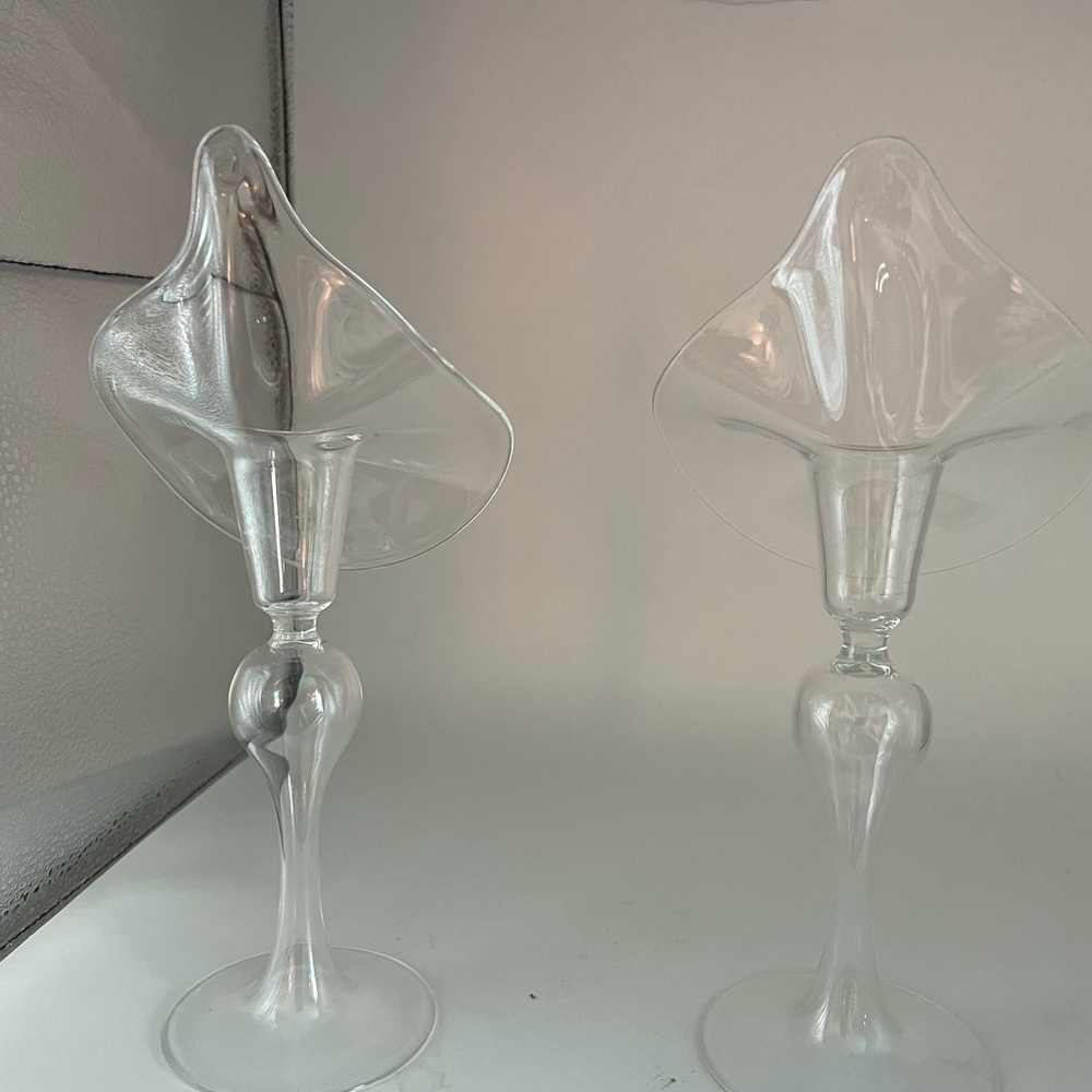 Candlestick holders 2 in set Tulip design